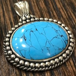 Turquoise and Sterling Silver Pendant